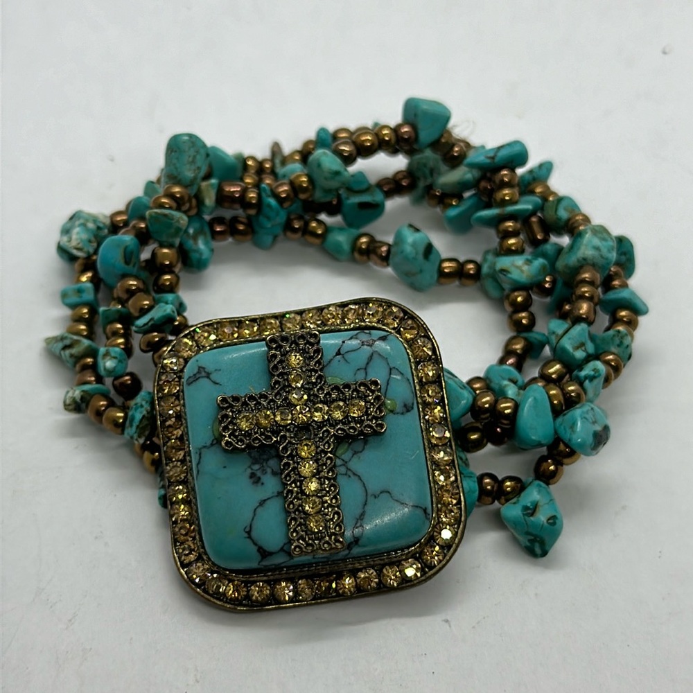 Turquoise Cross Bracelet